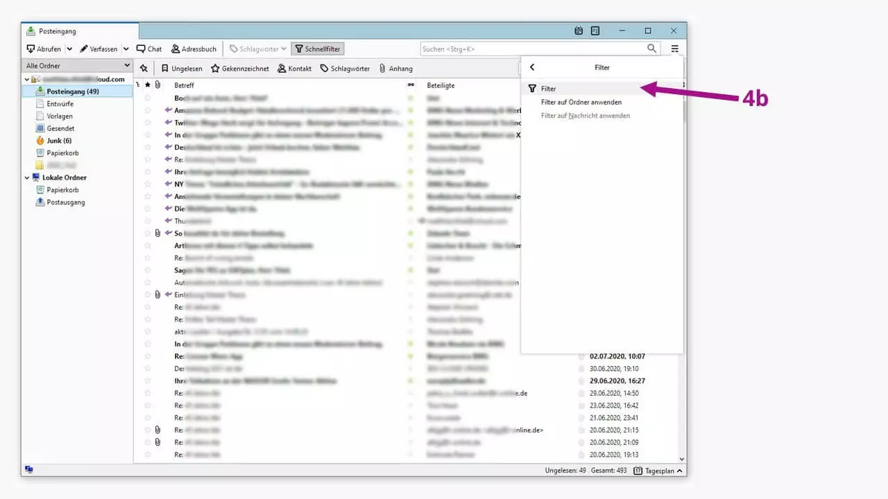 Bild: Thunderbird-Abwesenheitsnotiz: Filter im Detail aktivieren