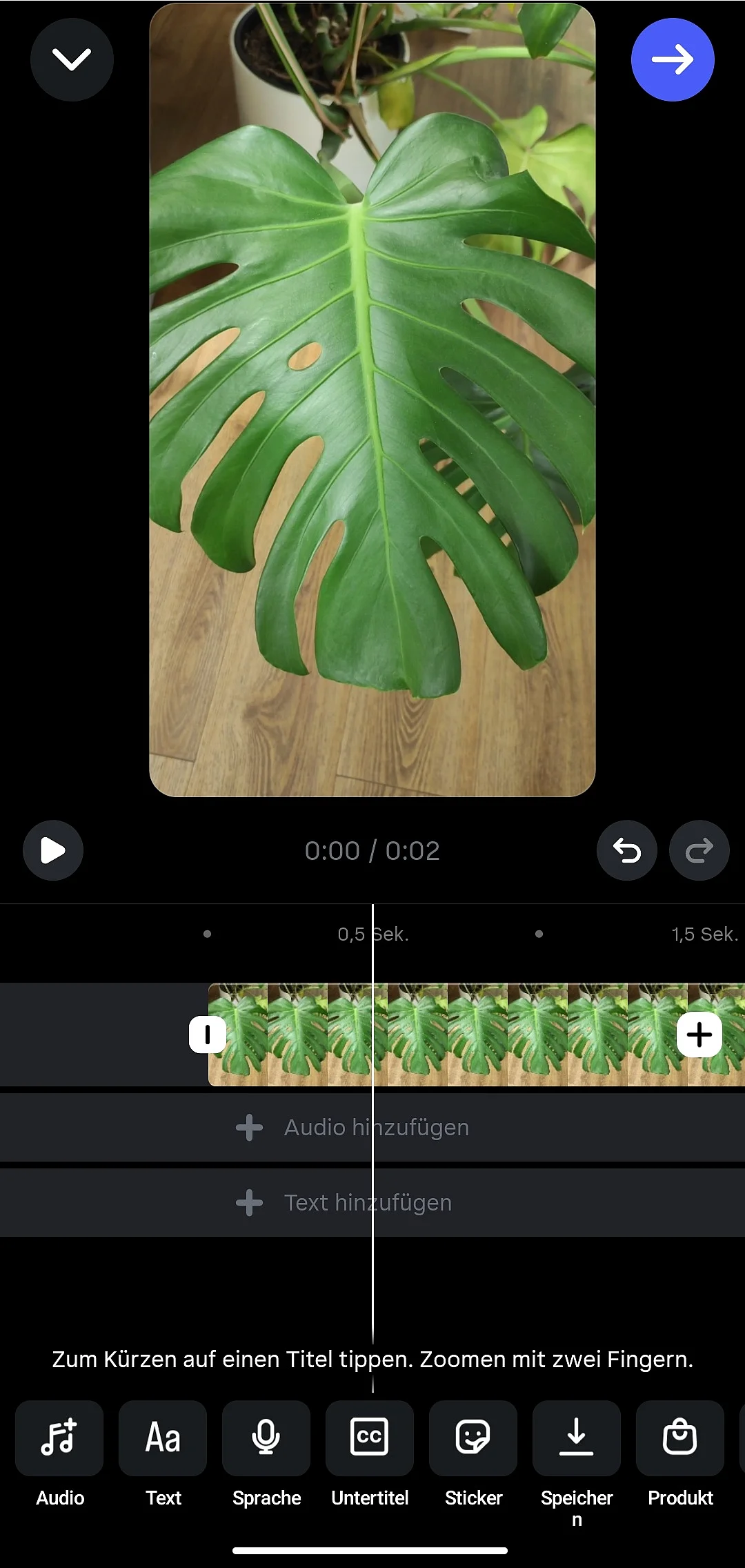 Schnittbearbeitung für Reels in der Instagram-App Bild: Schnittbearbeitung für Reels in der Instagram-App