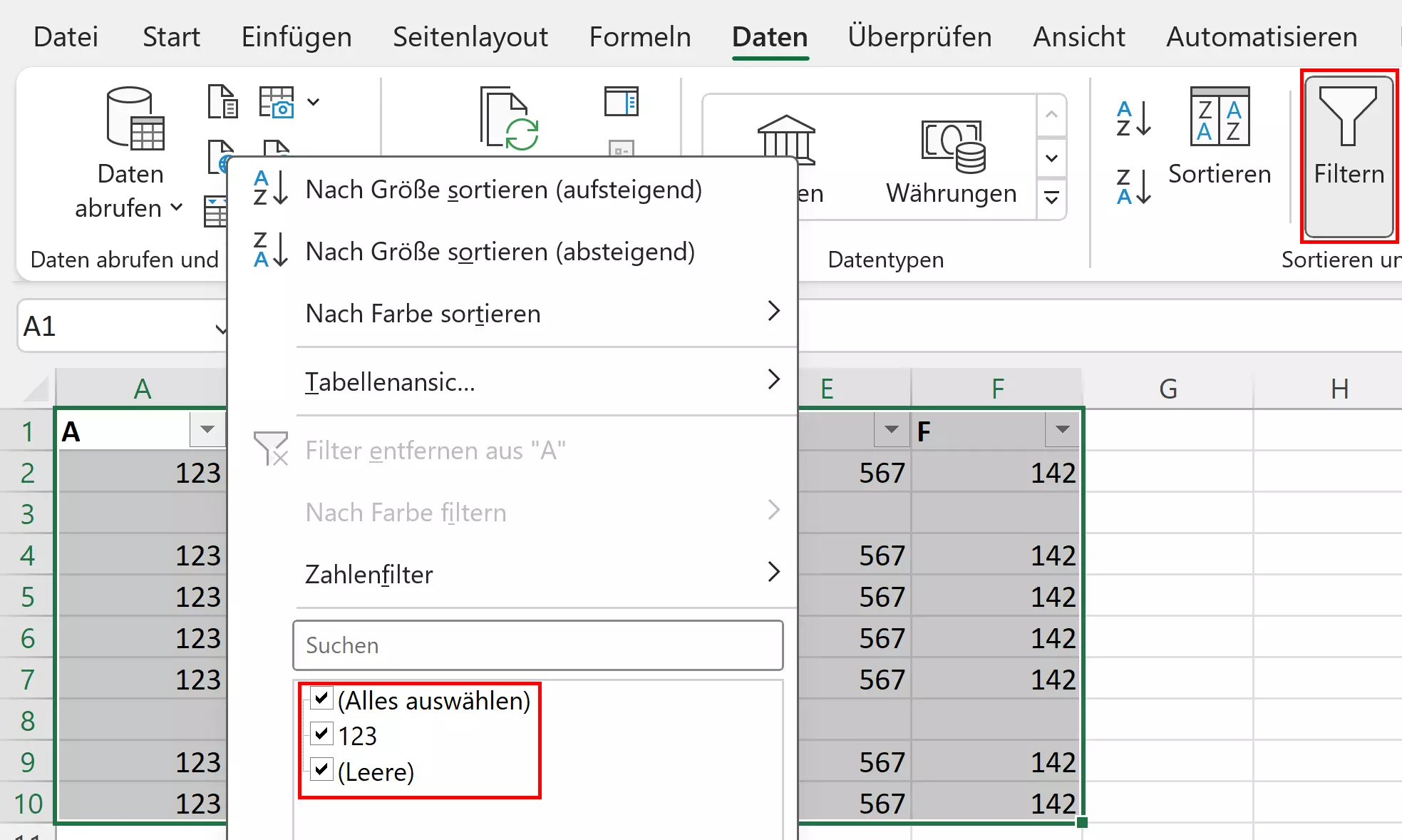 Filter, mit dem sich in Excel leere Zeilen entfernen lassen Filter, mit dem sich in Excel leere Zeilen entfernen lassen