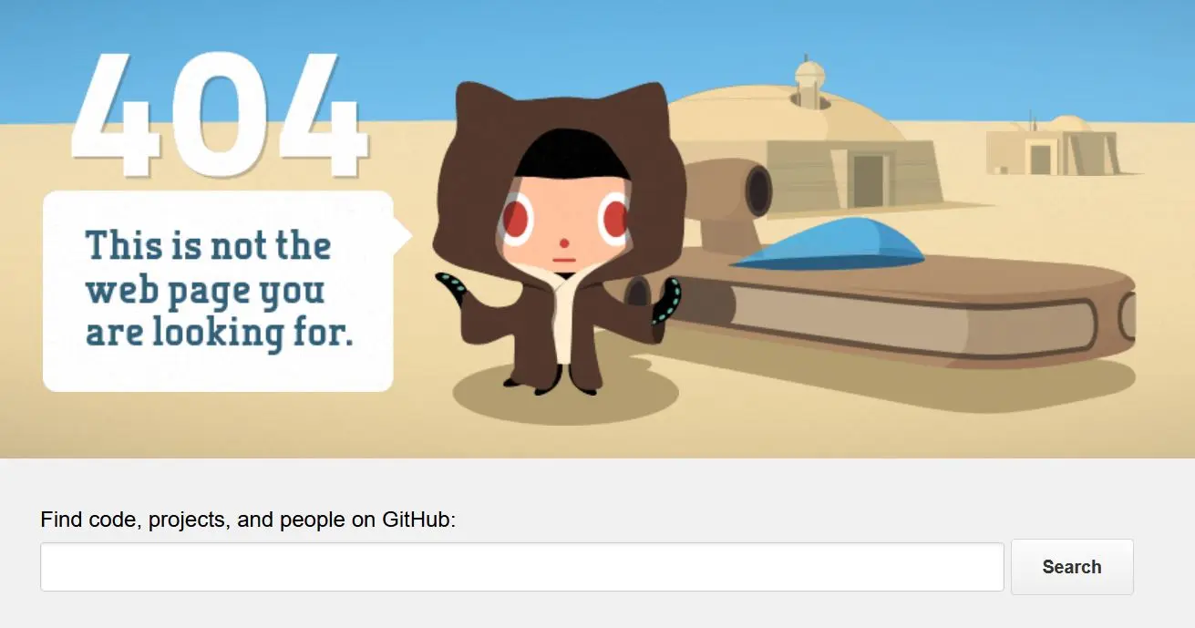 Bild: 404-Seite von GitHub