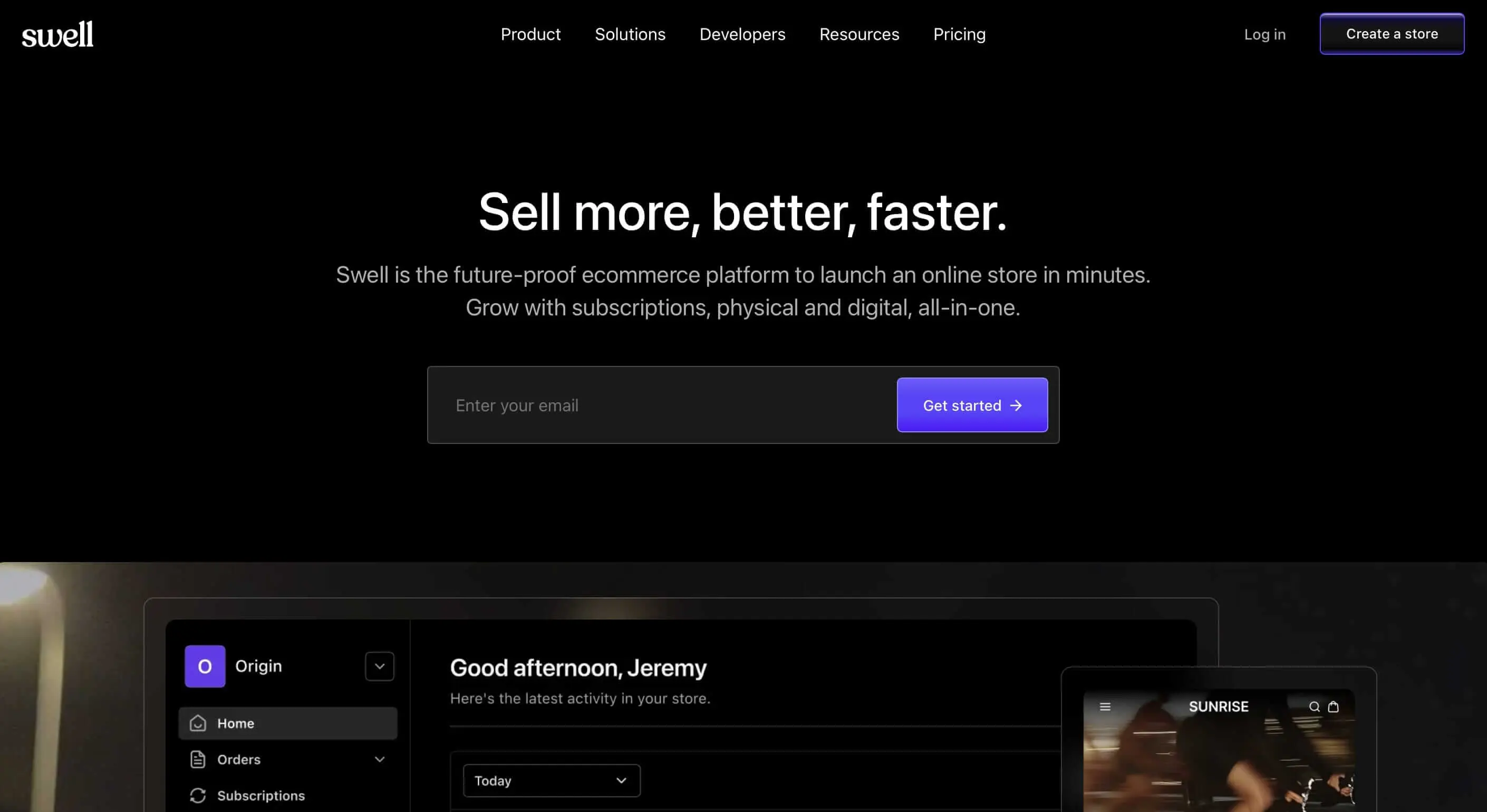 Screenshot der Swell-Website Bild: Screenshot der Swell-Website