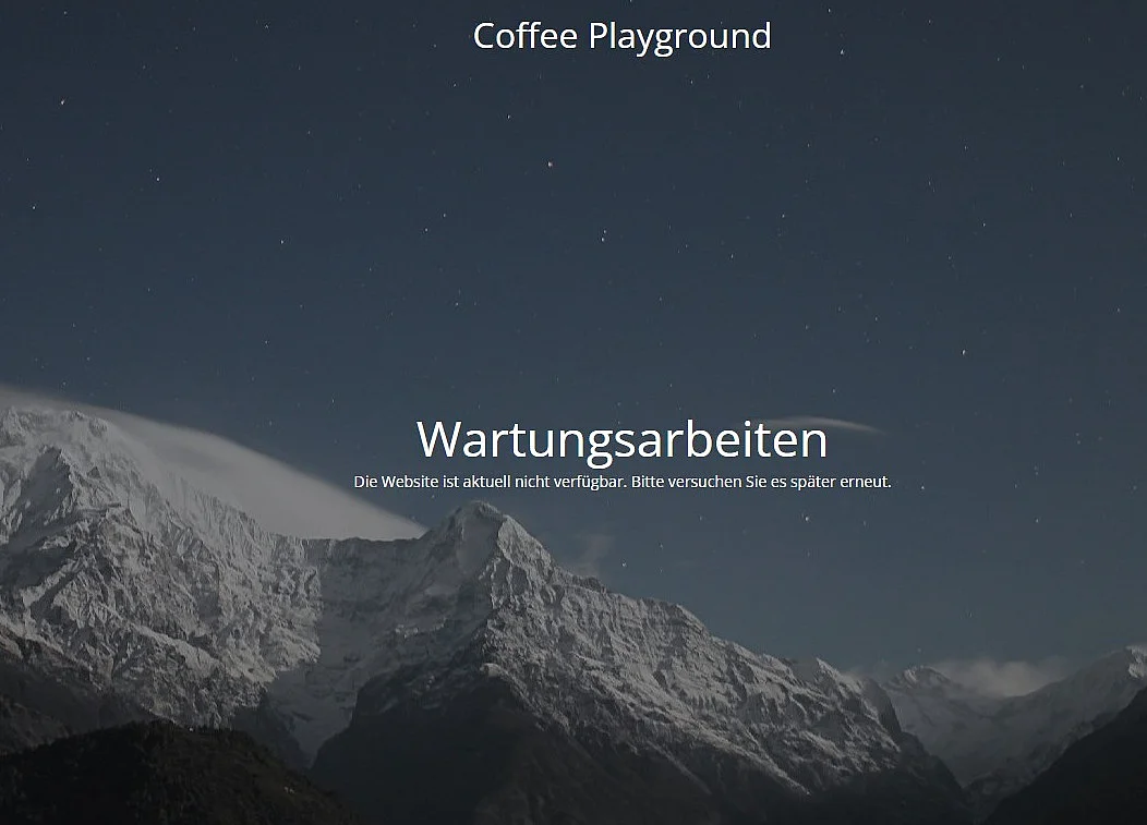 Bild: Wartungsseite von Maintenance