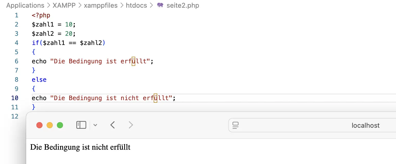 Das Sprachkonstrukt else in der Anwendung Bild: Das Sprachkonstrukt else in der Anwendung