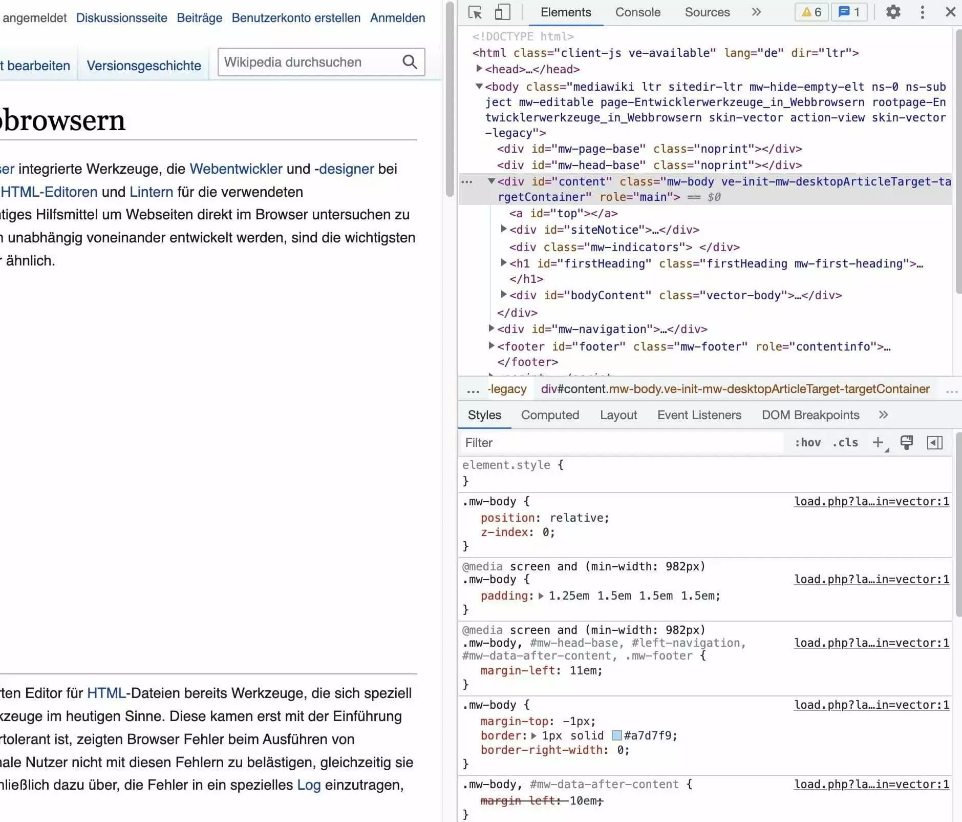 Bild: Element untersuchen in Chrome