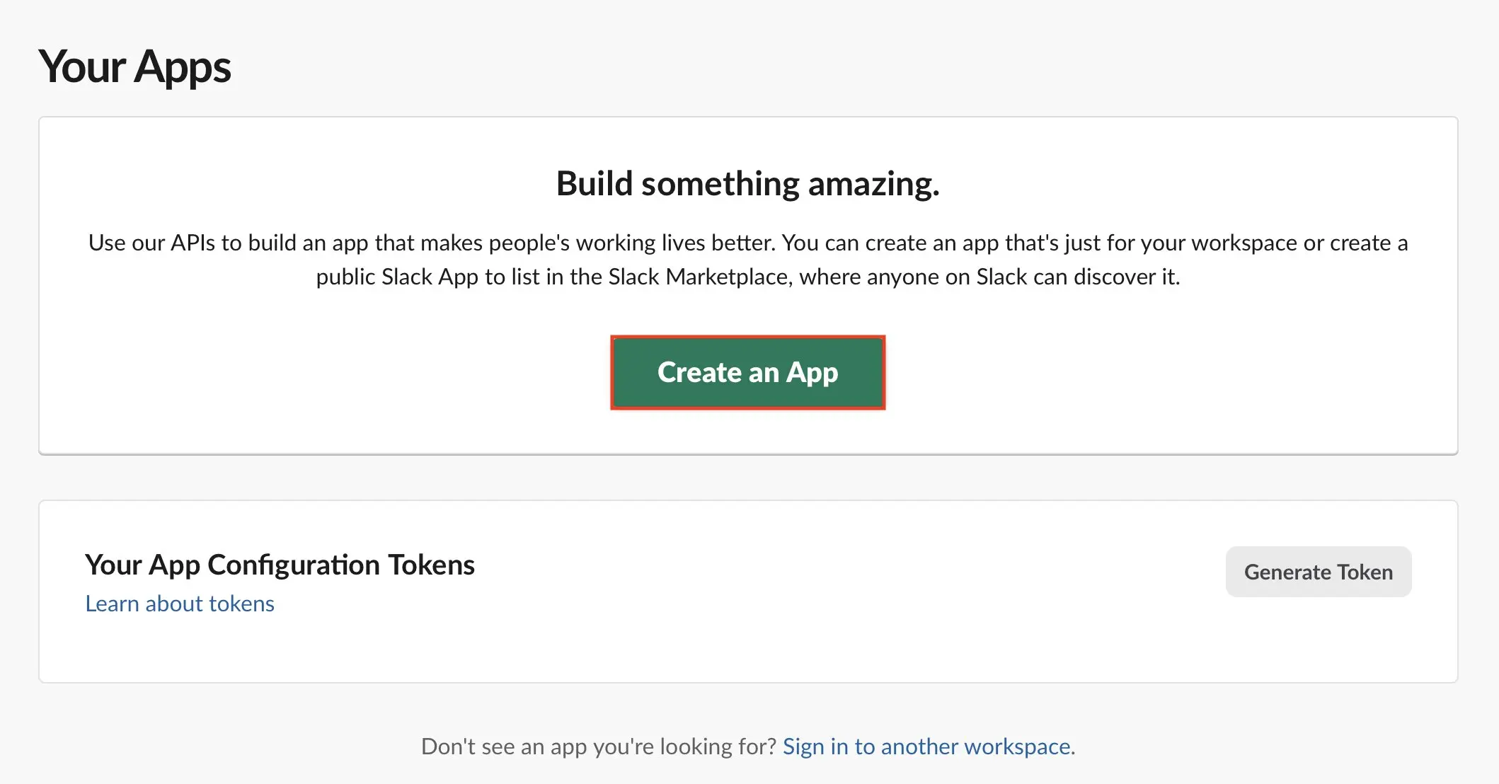 Bild: Slack: Create an App