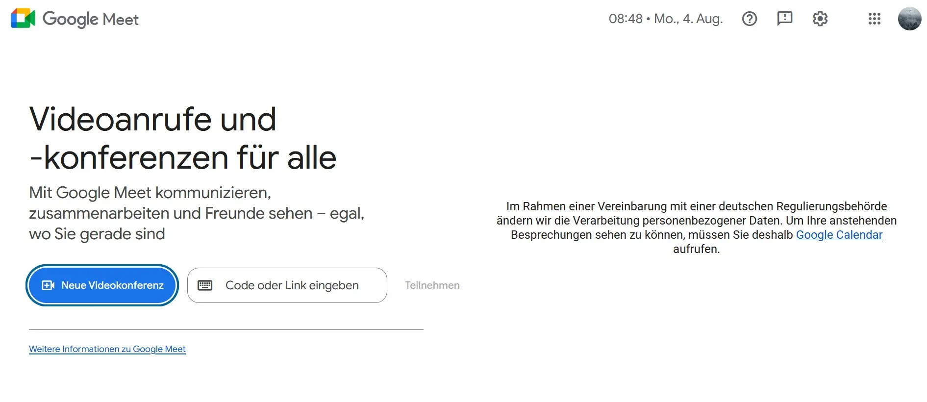 Bild: Website von Google Meet