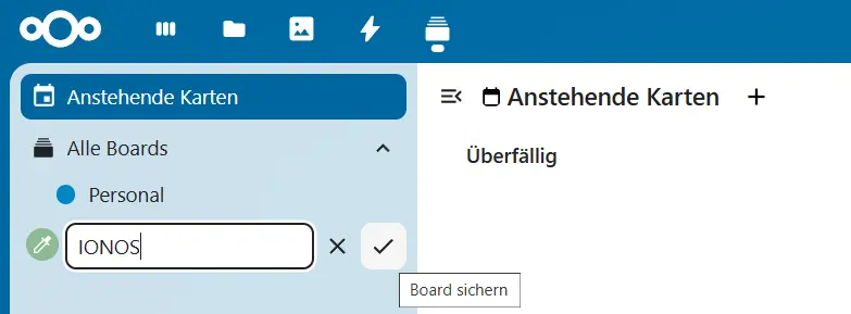 Board sichern in Nextcloud Deck Bild: Board sichern in Nextcloud Deck
