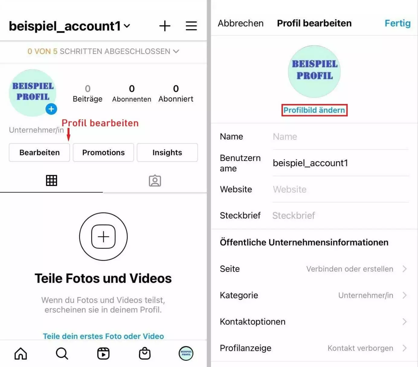 Instagram-Profilbild auf dem iPhone bearbeiten