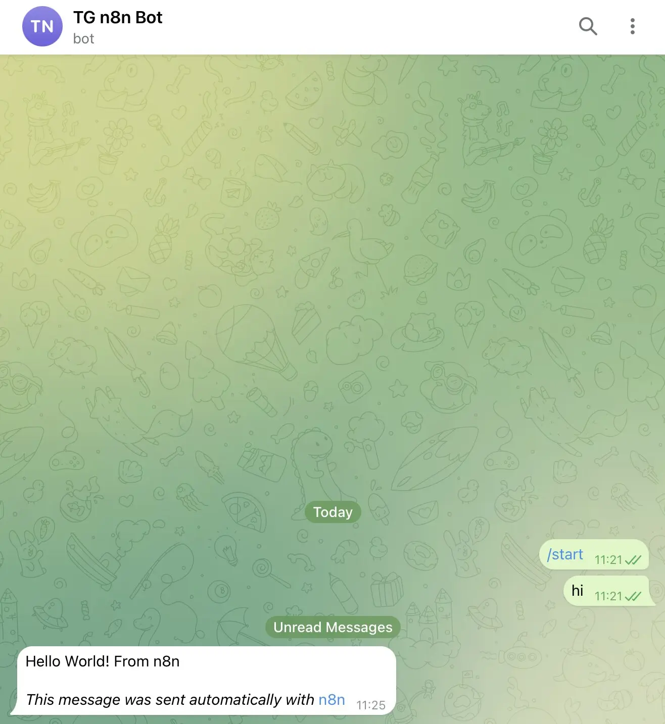Bild: n8n-Nachricht in Telegram