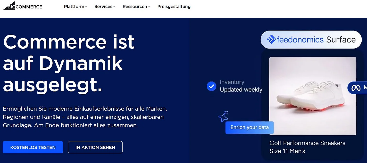 Screenshot der BigCommerce-Produktseite Bild: Screenshot der BigCommerce-Produktseite