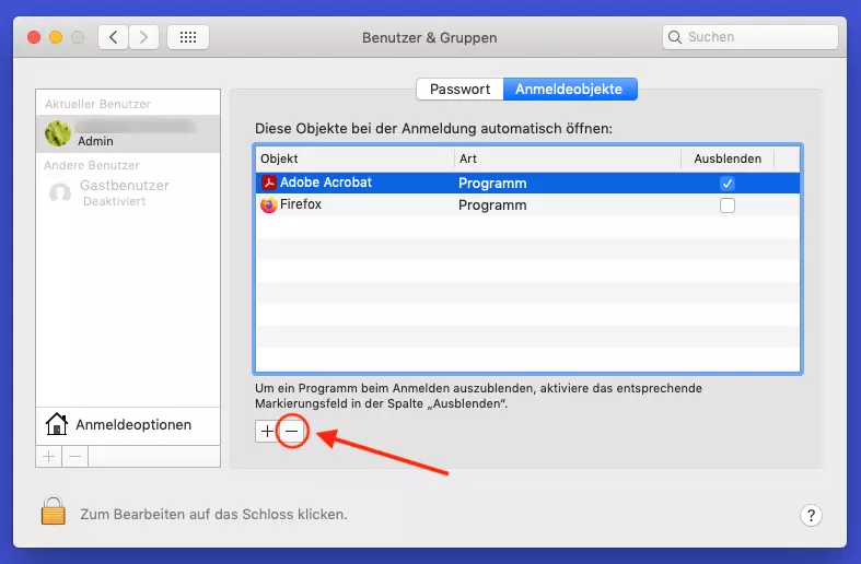 Bild: Mac schneller machen: Anmeldeobjekte entfernen 