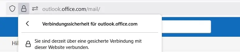 SSL/TLS-Hinweis in Firefox Bild: SSL/TLS-Hinweis in Firefox
