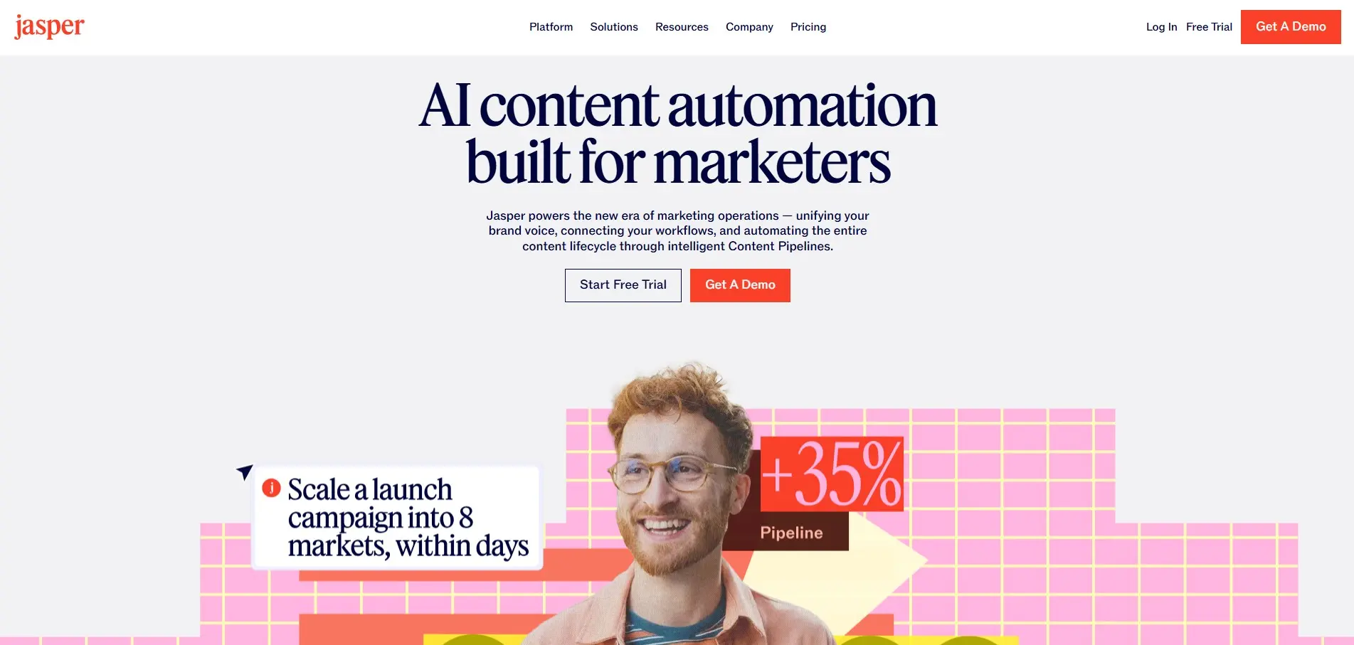 Bild: Screenshot der Homepage von Jasper AI