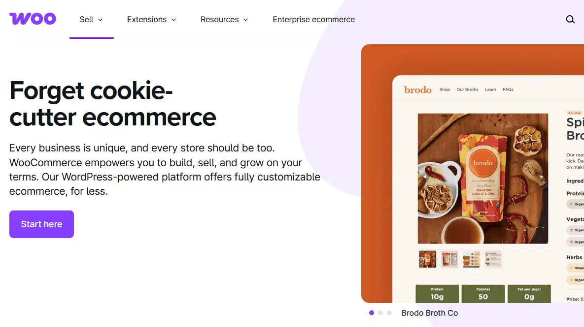 Bild: Screenshot von der WooCommerce-Website