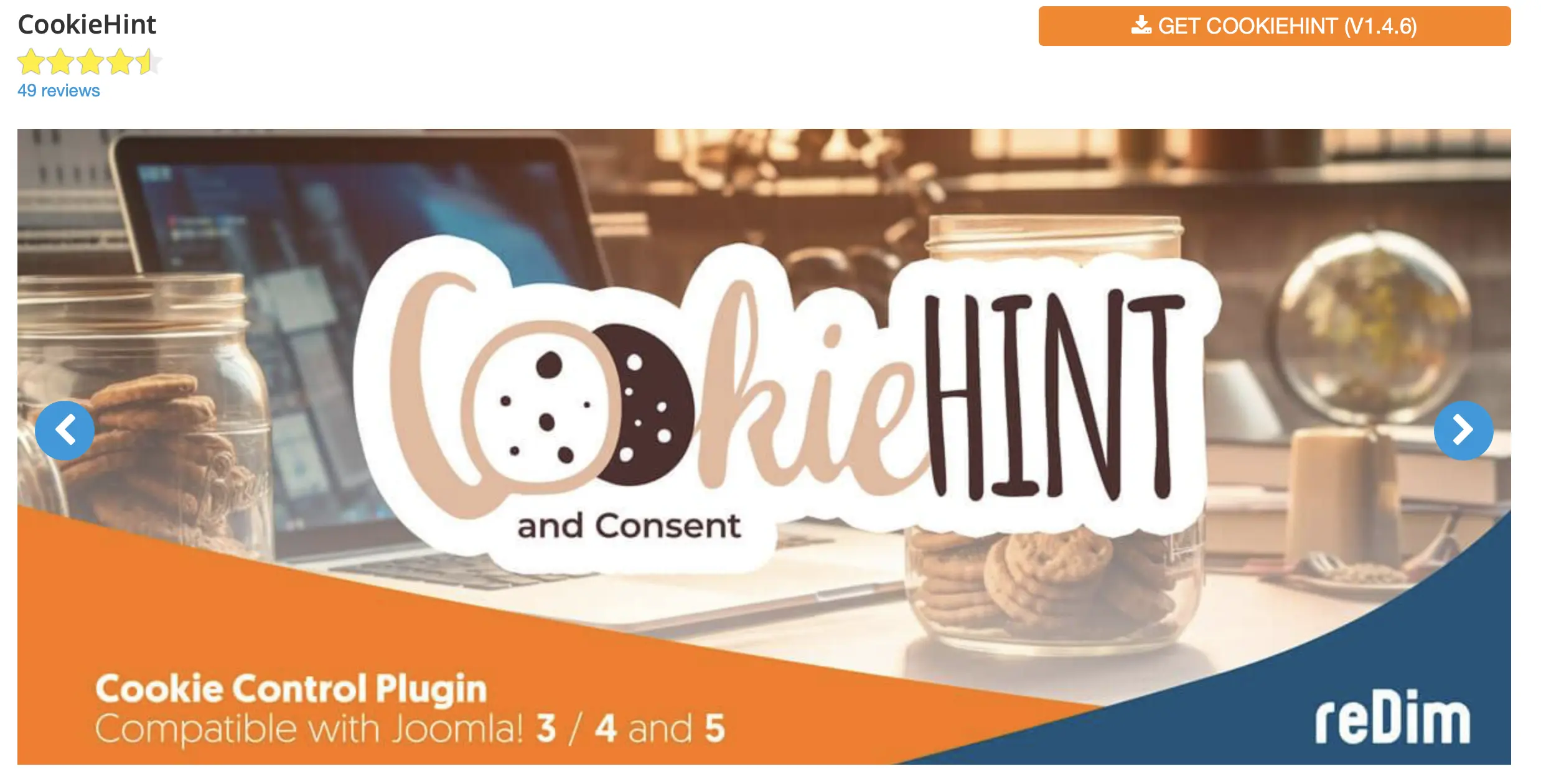 Website-Screenshot der Joomla-Extension CookieHint and Consent Bild: Website-Screenshot der Joomla-Extension CookieHint and Consent