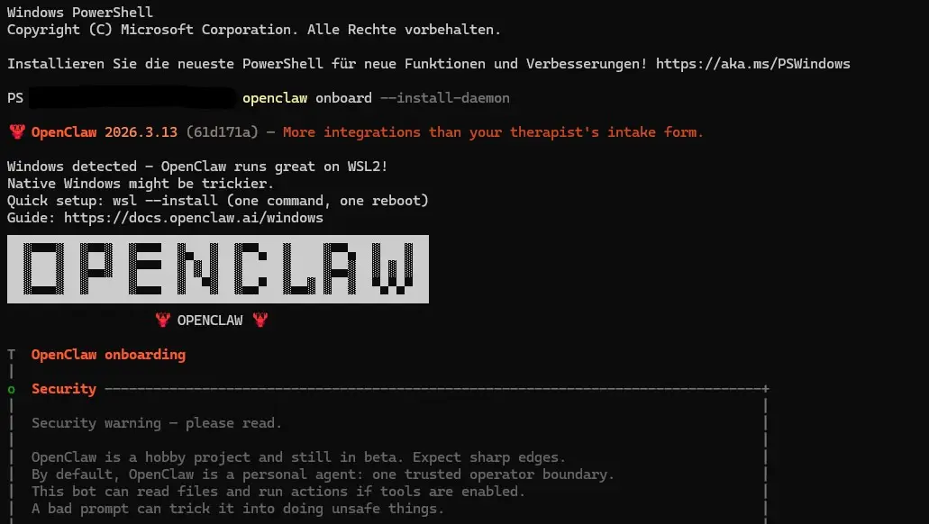 OpenClaw-Onboarding Bild: OpenClaw-Onboarding