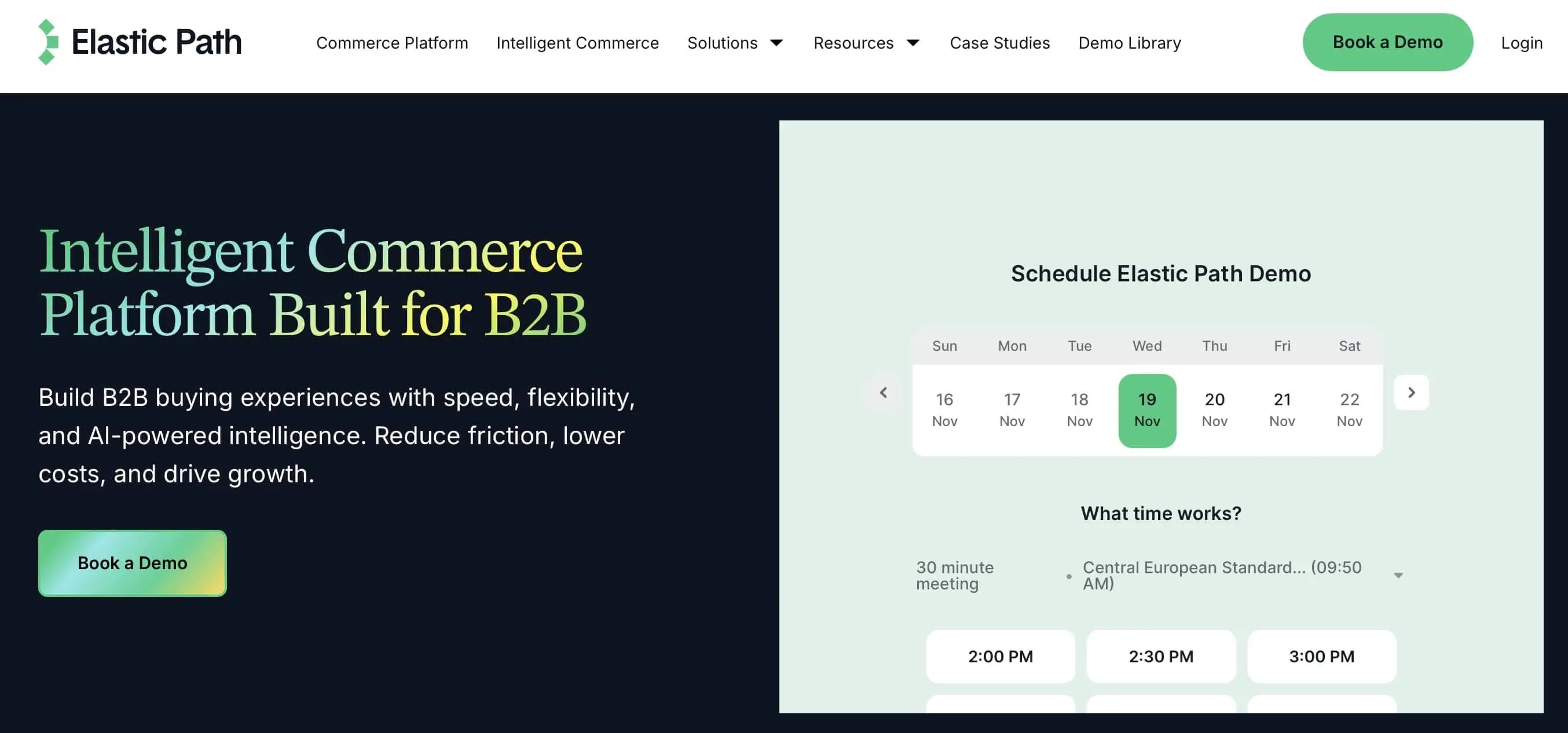 Screenshot der Elastic Path-Website Bild: Screenshot der Elastic Path-Website