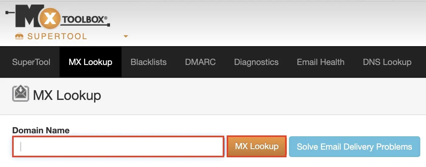 Bild: Screenshot des MX-Lookup-Tools von MXToolbox