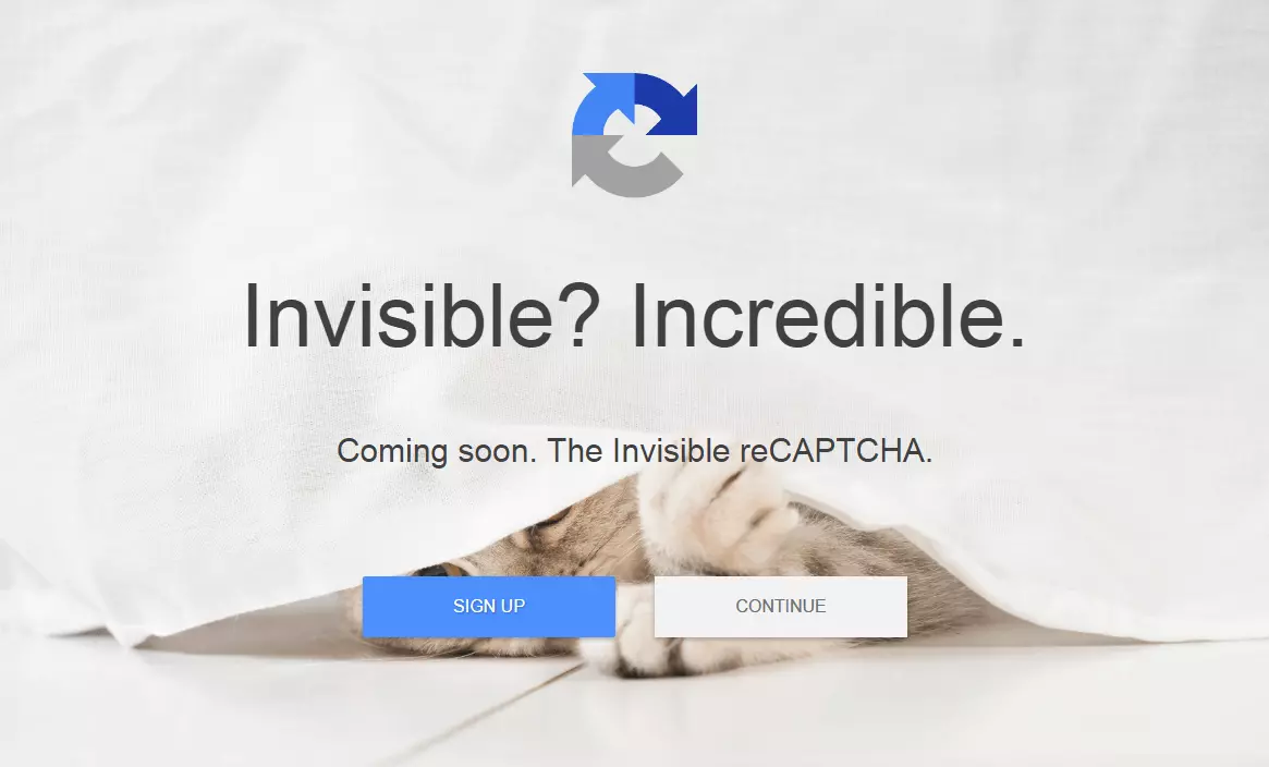 Bild: Startseite des Google Dienstes reCAPTCHA