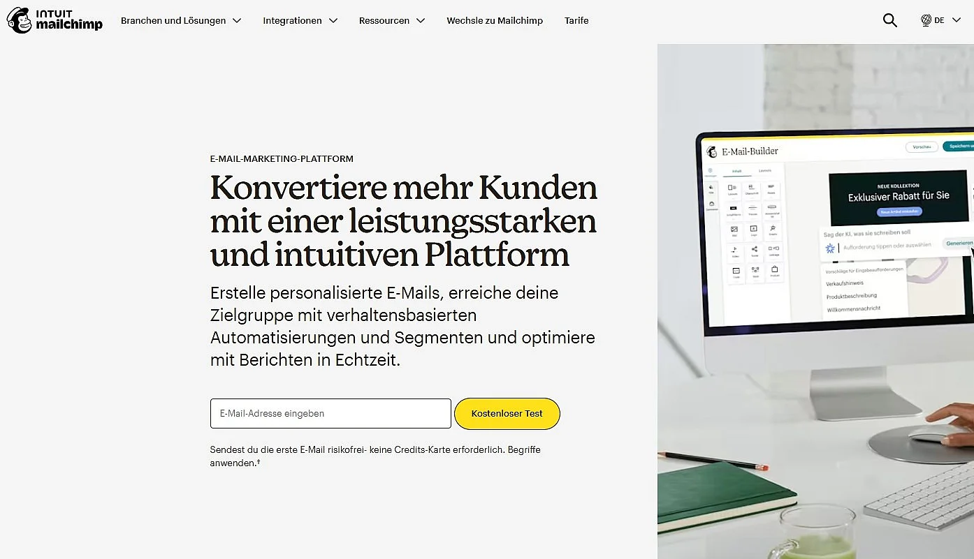 Mailchimp-Homepage Bild: Mailchimp-Homepage