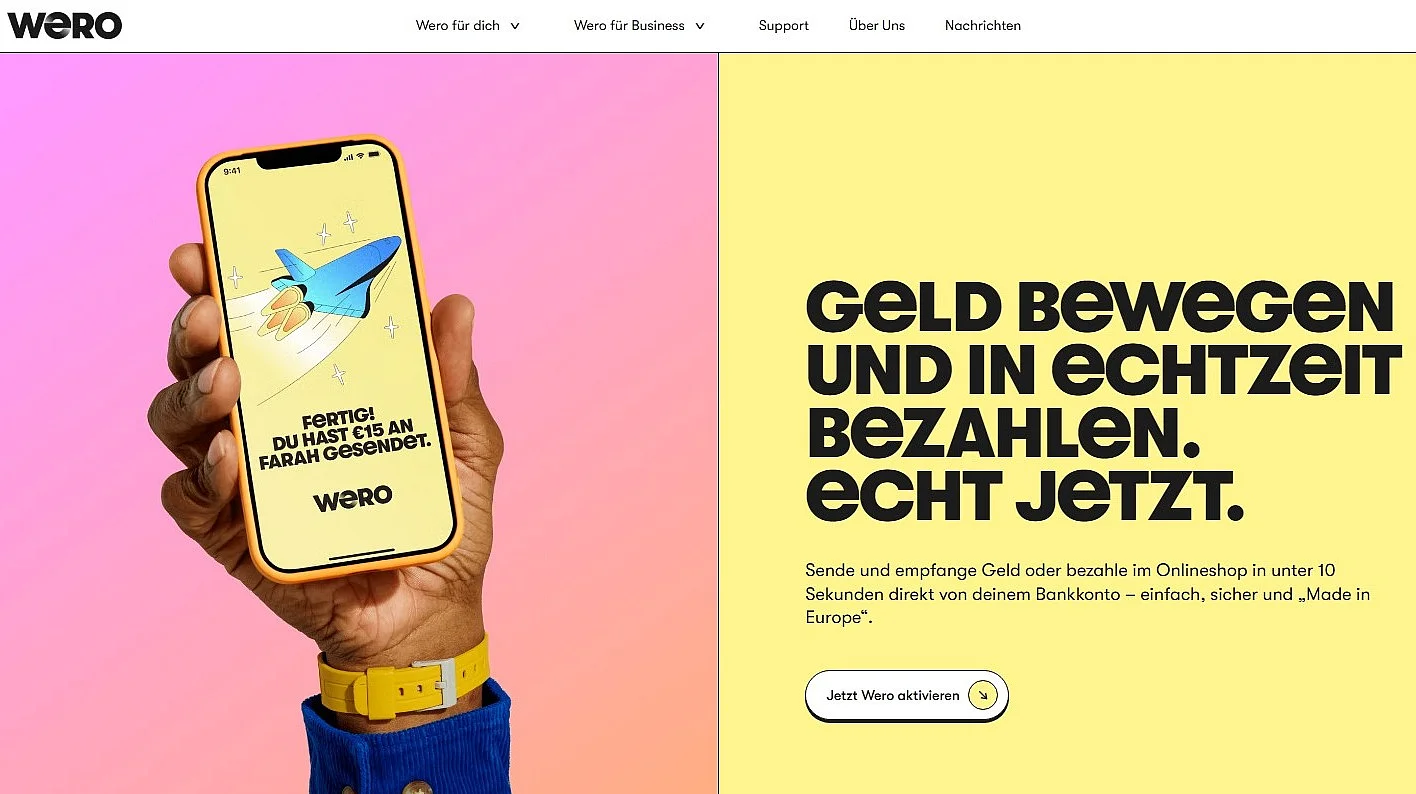 Startseite von Wero Bild: Startseite von Wero