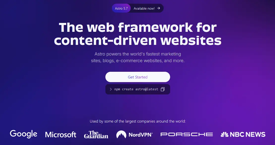 Astro-Website-Screenshot Bild: Astro-Website-Screenshot
