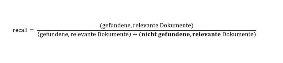 Bild: Formel zur Berechnung des Recalls