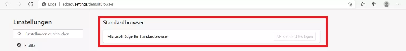 Microsoft Edge: Einstellung Standardbrowser