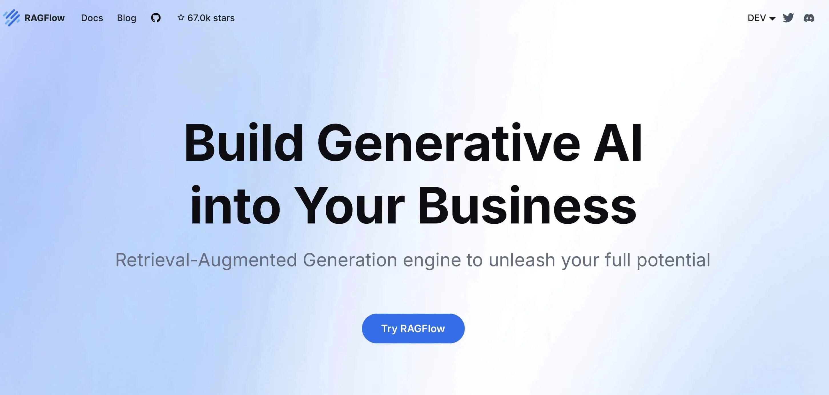 Bild: Screenshot der Website von RAGFlow