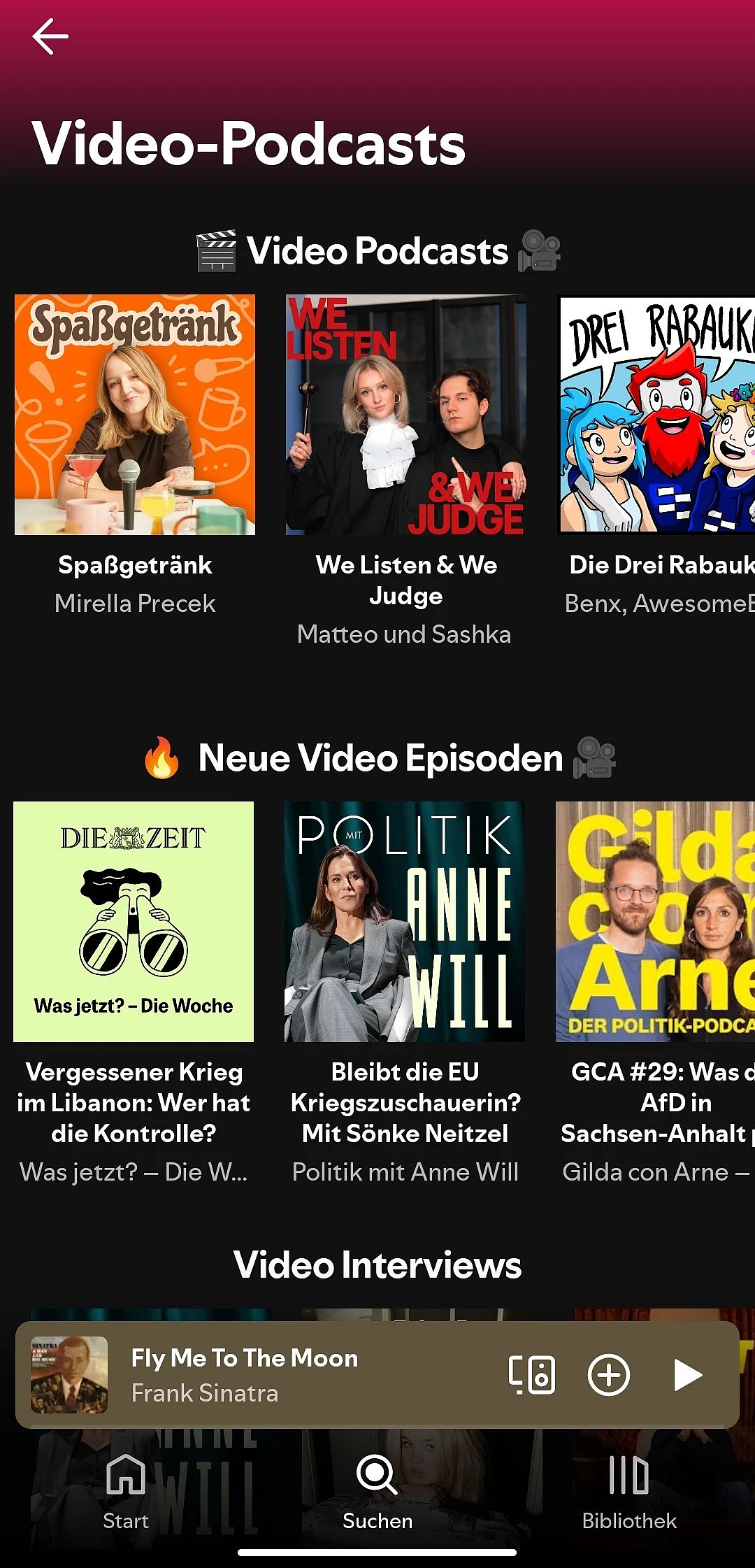 Kategorie „Video-Podcast“ auf Spotify Bild: Kategorie „Video-Podcast“ auf Spotify