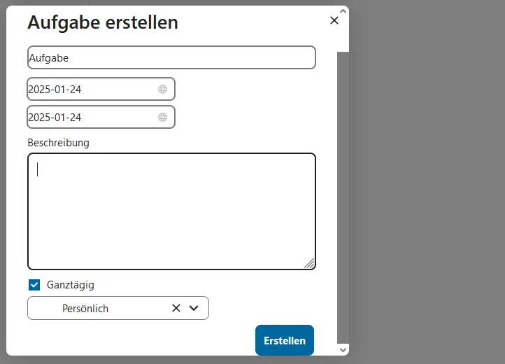 Bild: Aufgabe erstellen mit Nextcloud Mail
