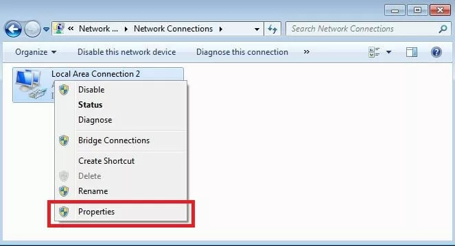 Bild: Windows-Fenster mit Übersicht verfügbarer LAN-Verbindungen