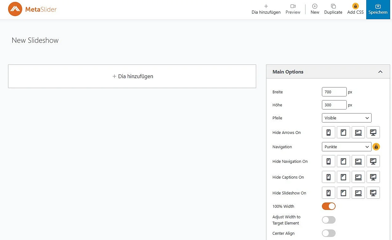 Bild: MetaSlider im WordPress-Backend