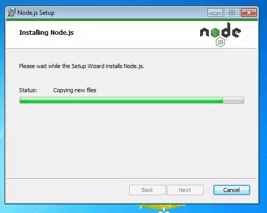 Bild: Node.js-Installations-Set-up: Installationsstatus