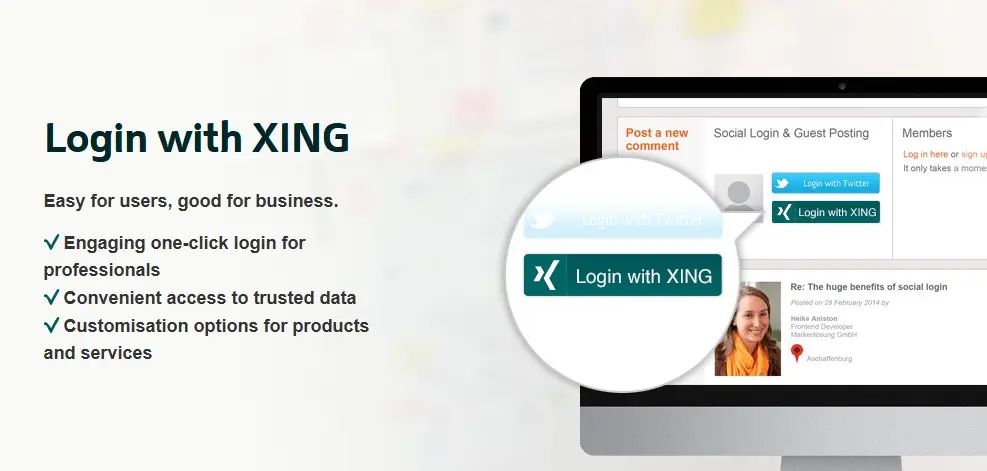 Bild: Xing Login