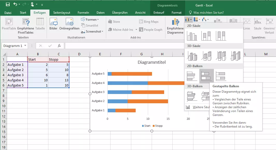 Bild: Balkendiagramm in Excel