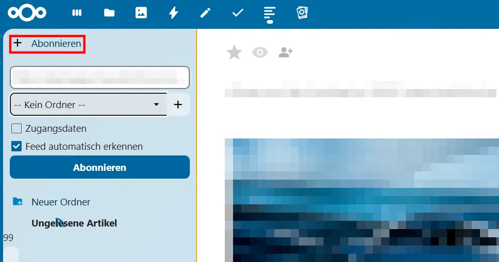 Bild: RSS-Feed abonnieren mit Nextcloud News