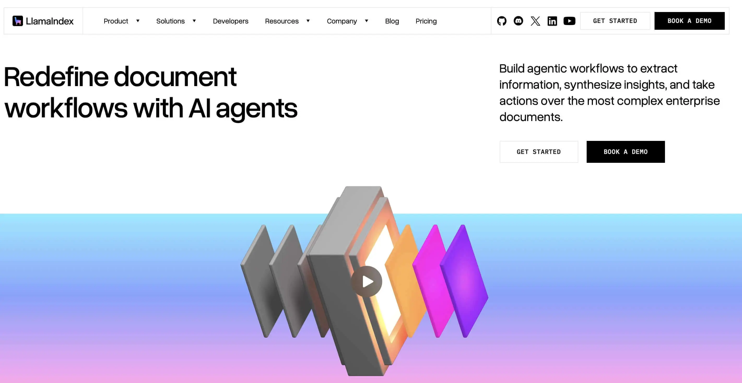 Bild: Screenshot der Website von Llamaindex
