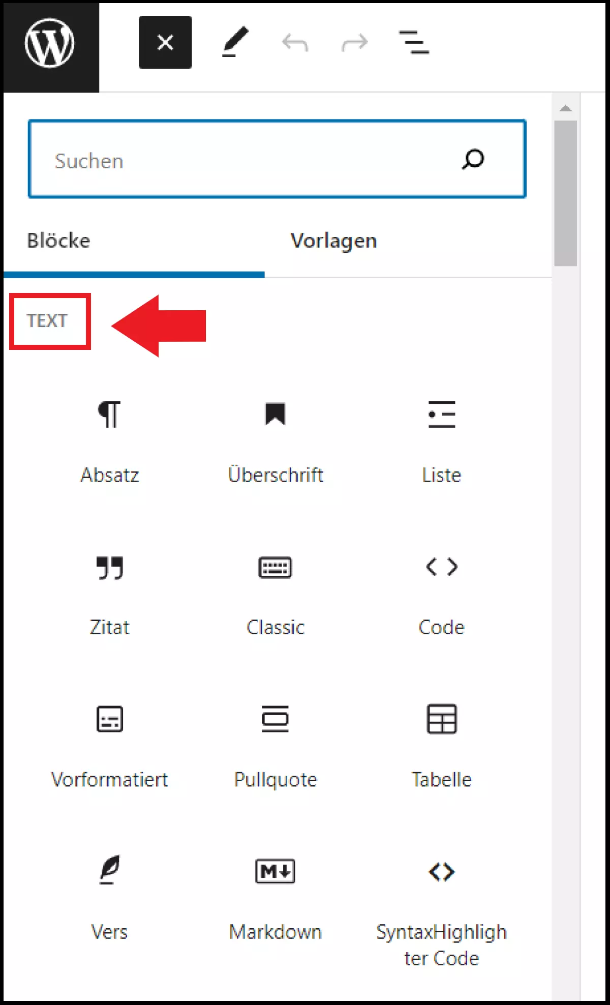 Die verschiedenen Optionen für Textelemente im Editor Die verschiedenen Optionen für Textelemente im Editor