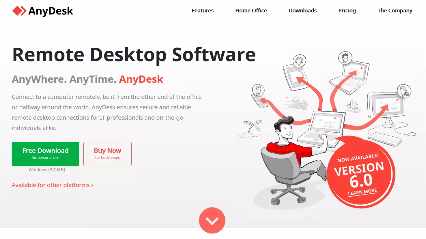 Bild: Homepage von AnyDesk