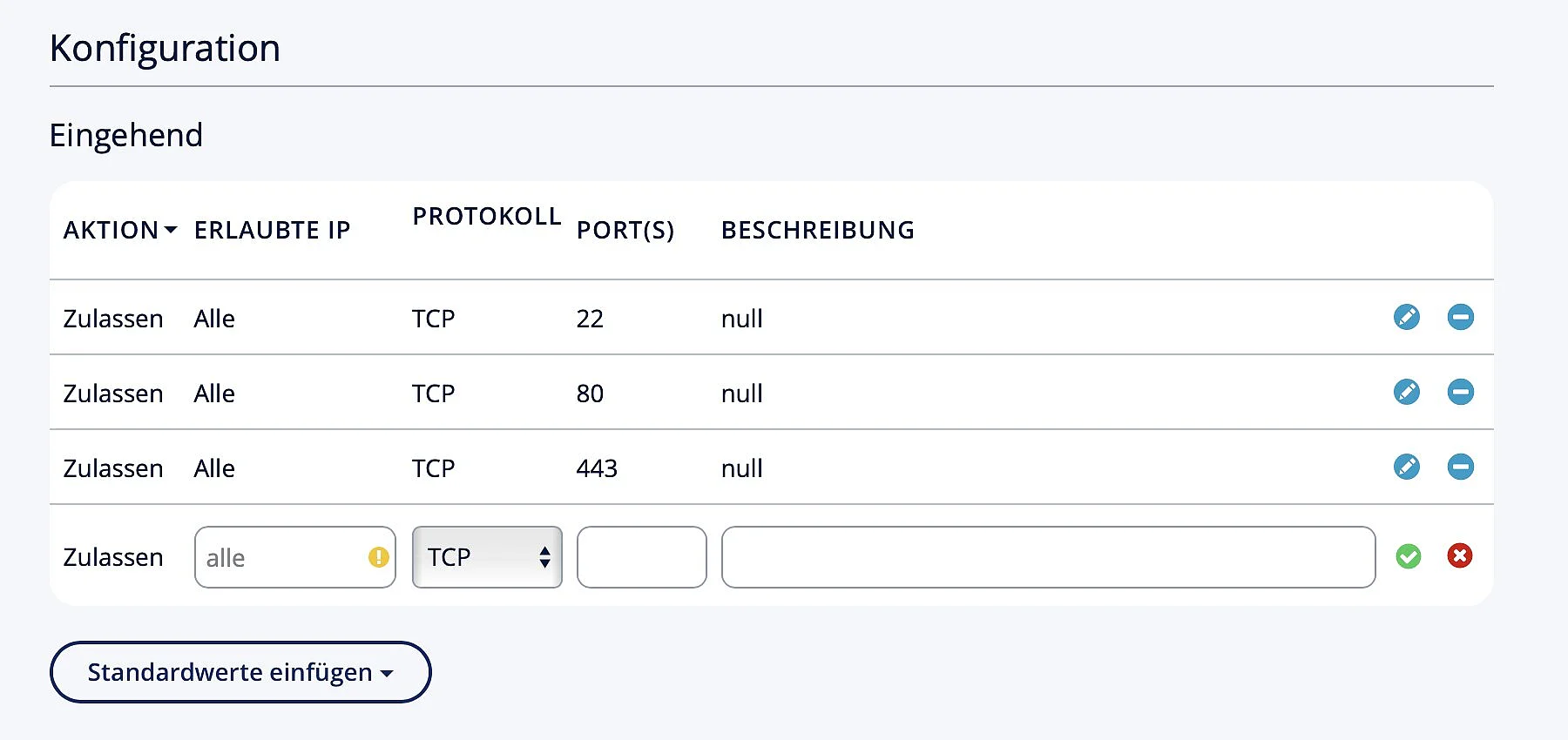 Firewall-Richtlinien im IONOS Cloud Panel Bild: Firewall-Richtlinien im IONOS Cloud Panel