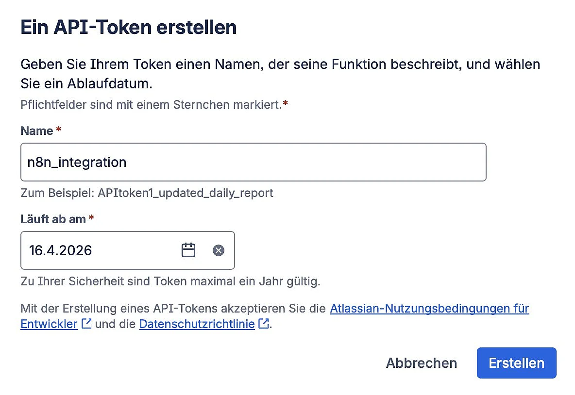 Jira: API-Token erstellen Bild: Jira: API-Token erstellen