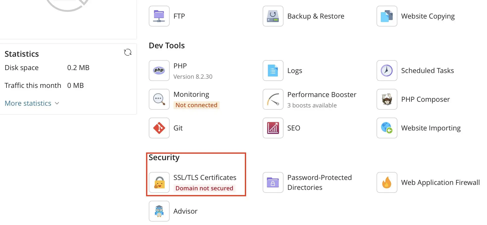 Bild: Plesk: SSL/TLS-Zertifikate