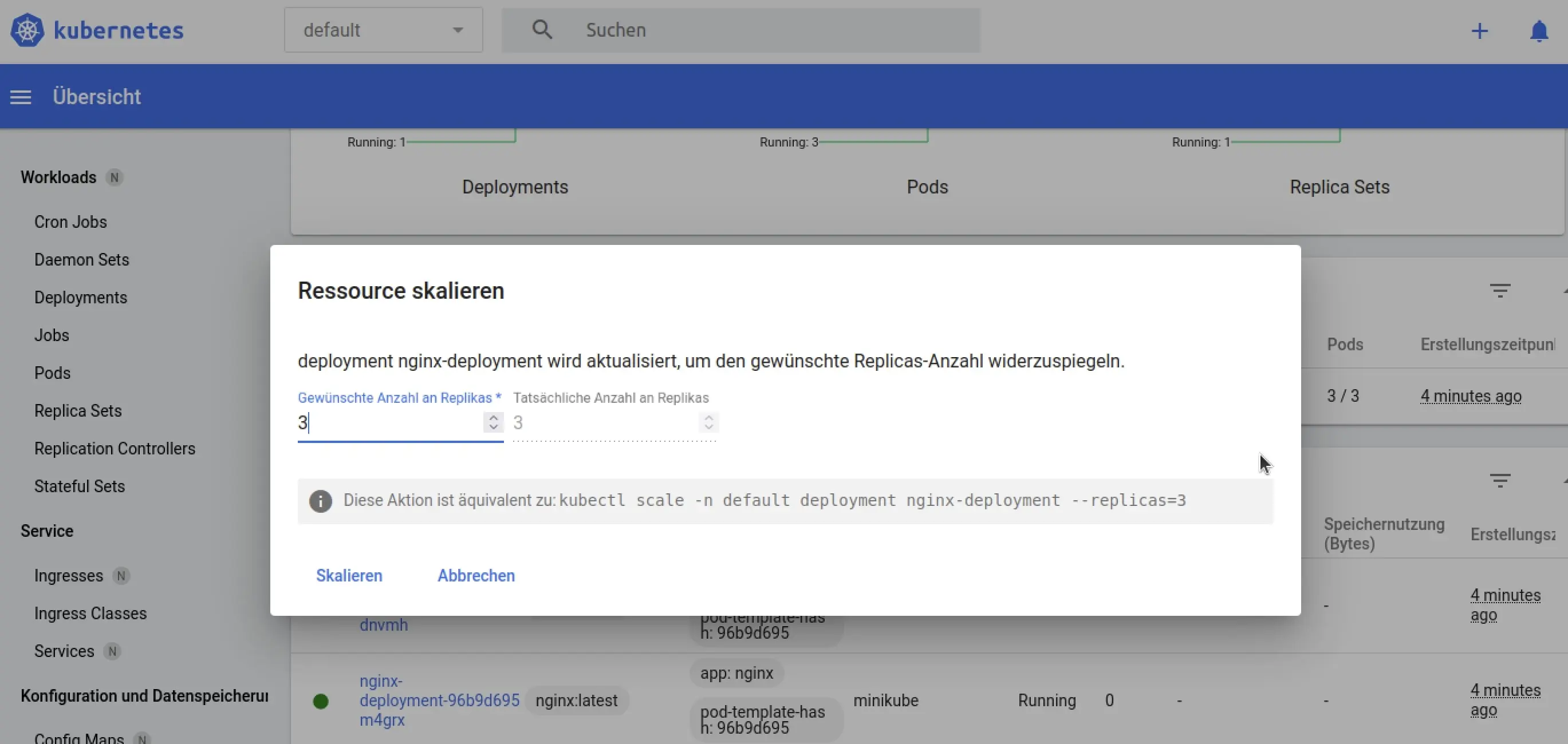 Skalierung eines Deployments in Kubernetes Bild: Skalierung eines Deployments in Kubernetes