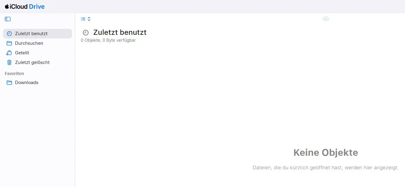 Bild: Oberfläche von iCloud Drive