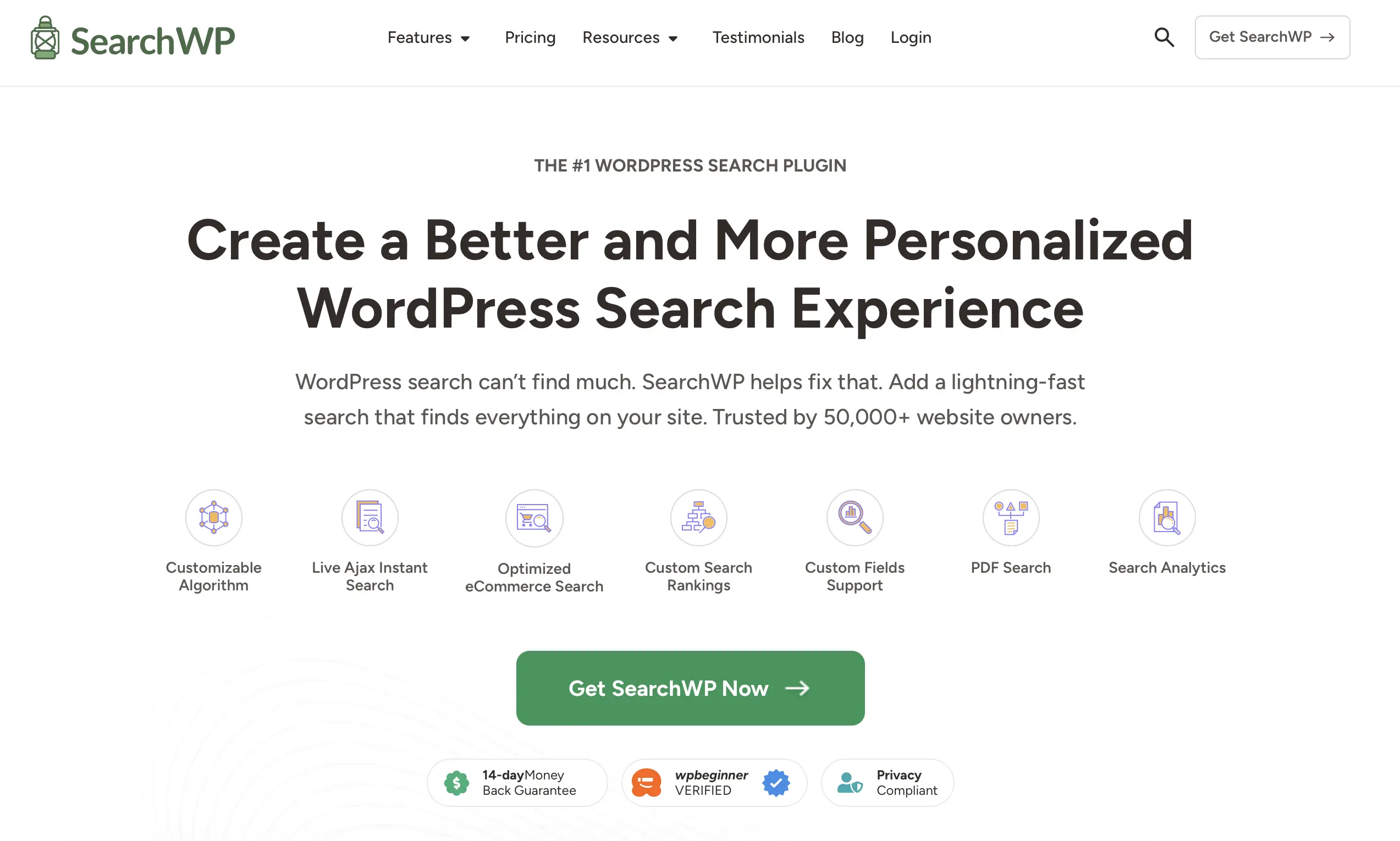 Bild: Website der WordPress-Extension SearchWP
