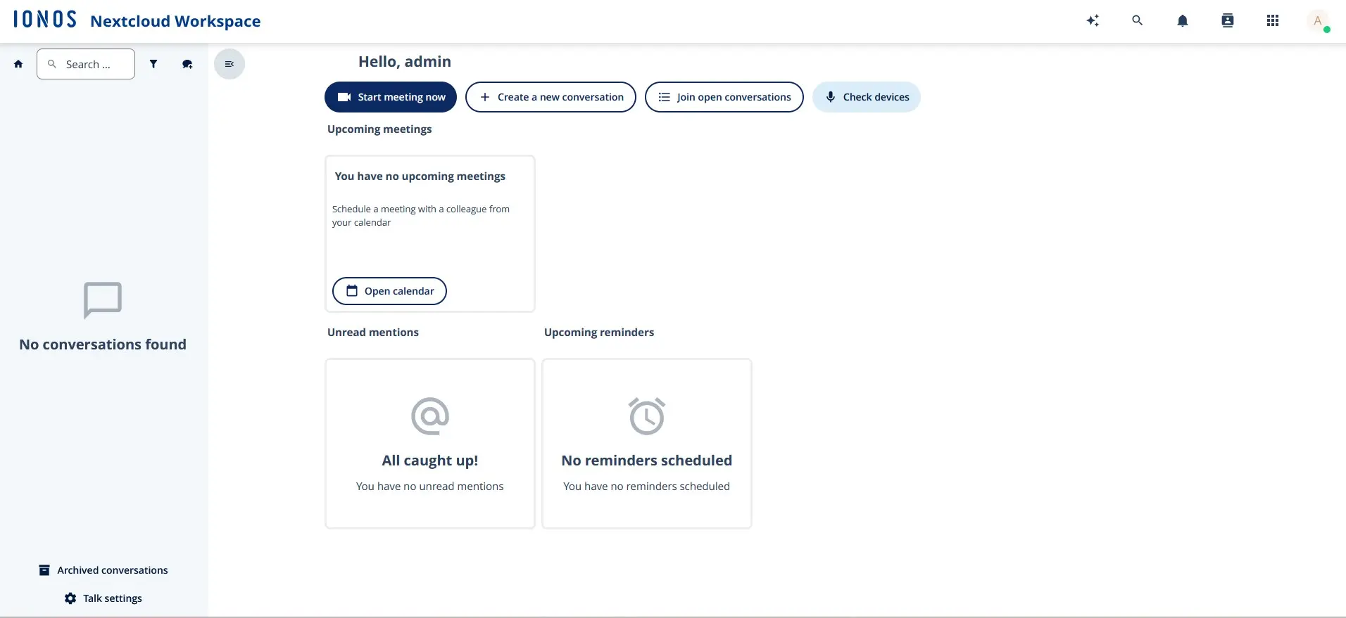 Bild: Nextcloud Workspace: Talk