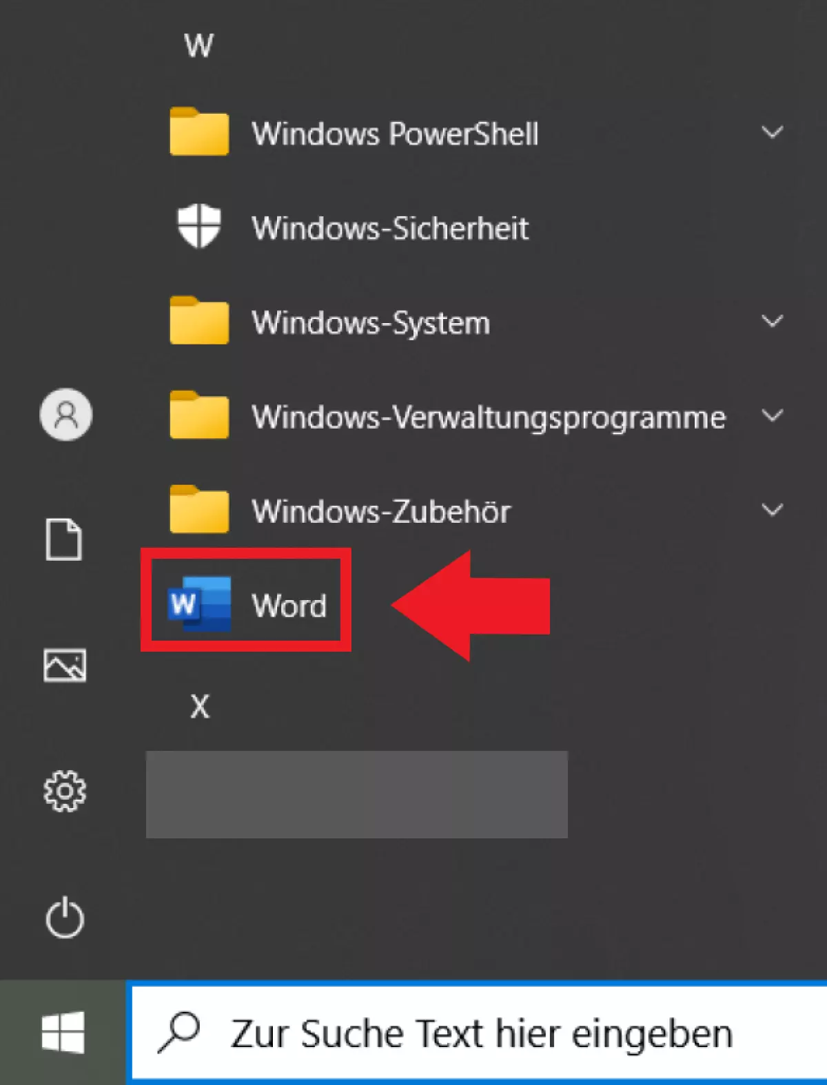 Die Programmliste im Windows-Start-Menü