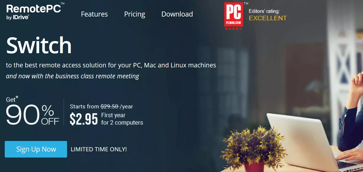 Bild: Homepage von RemotePC
