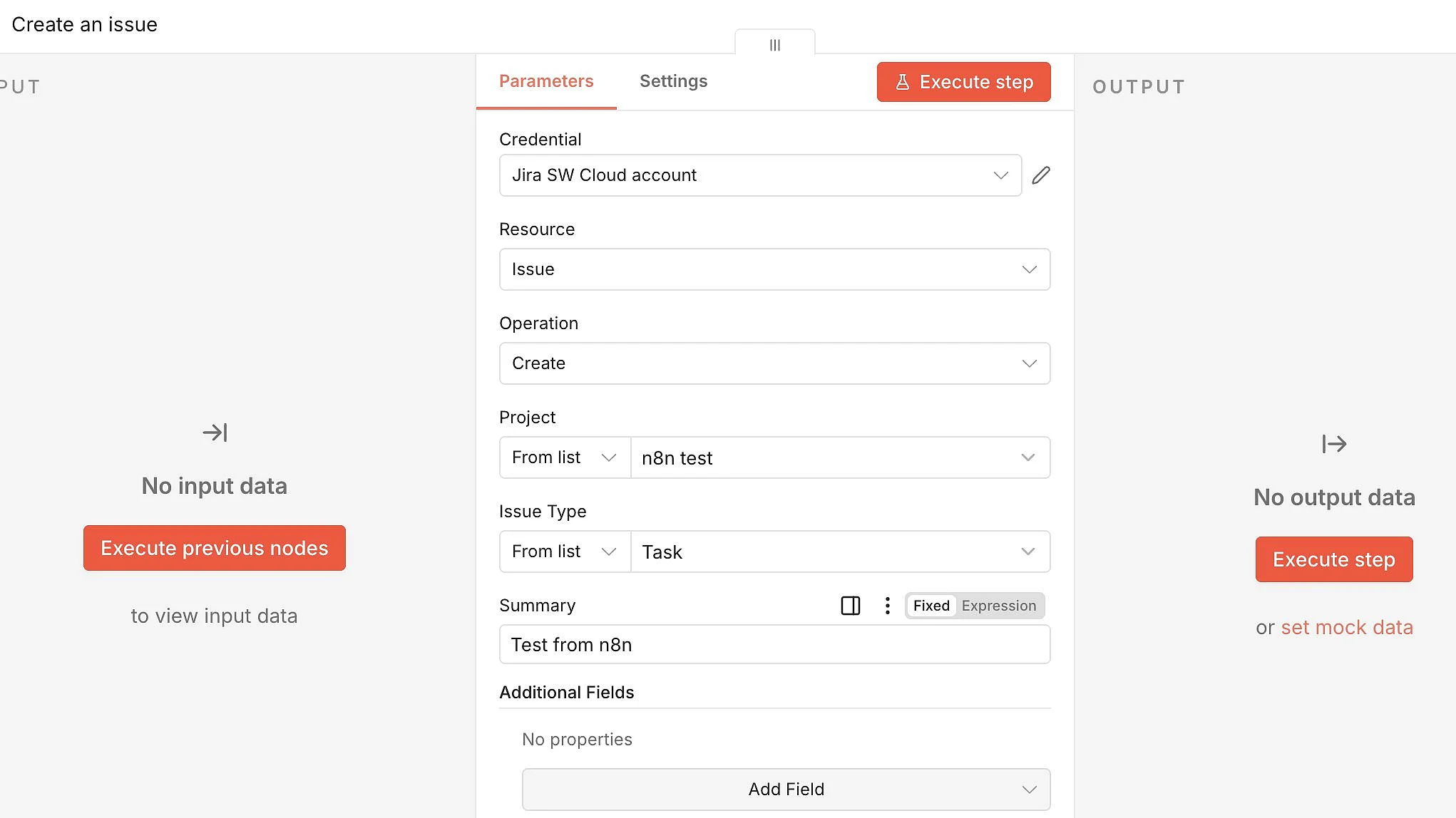 n8n: Create Issue bei Jira Bild: n8n: Create Issue bei Jira